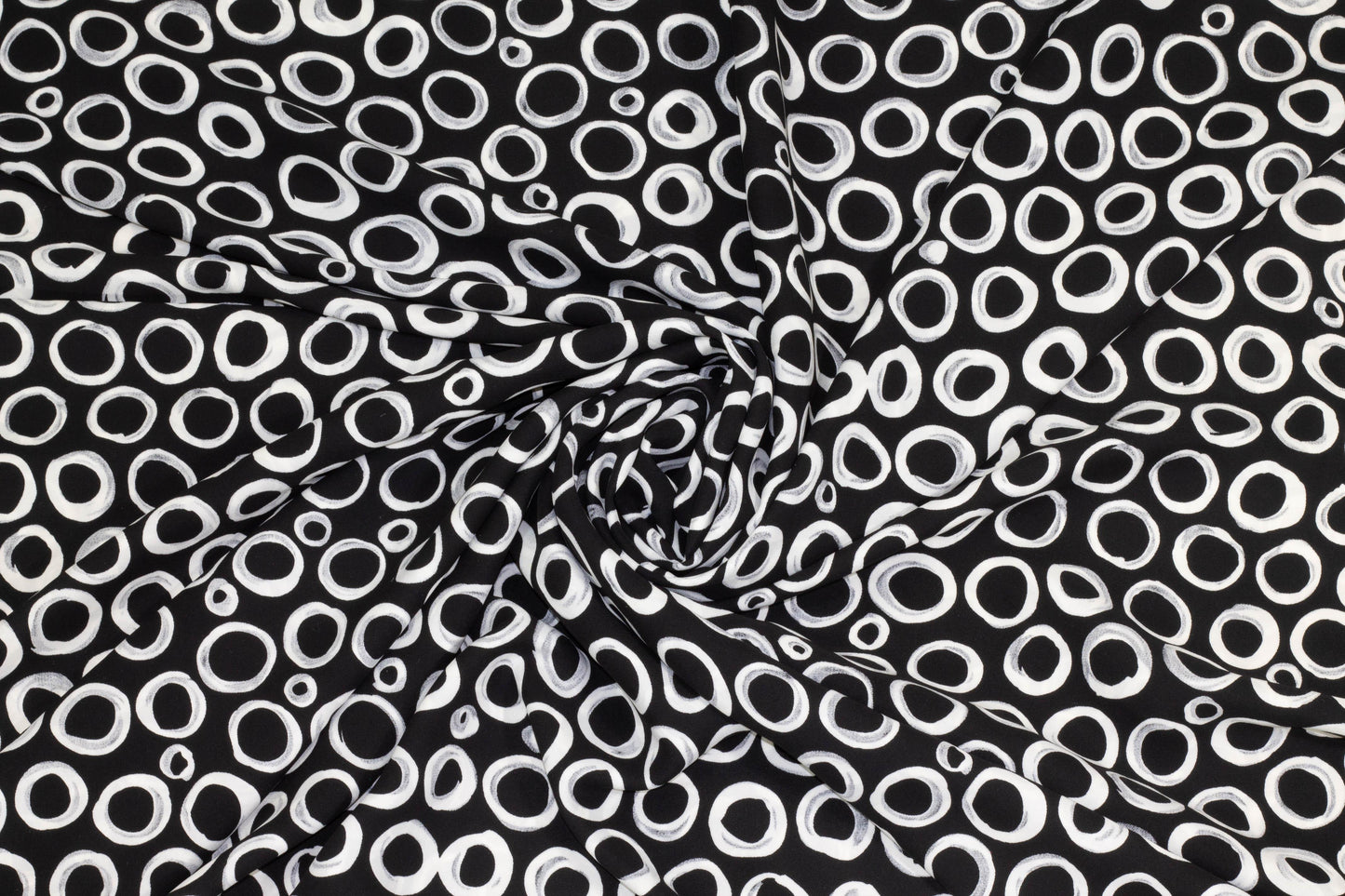 Black and White 4-Ply Silk Crepe - Prime Fabrics