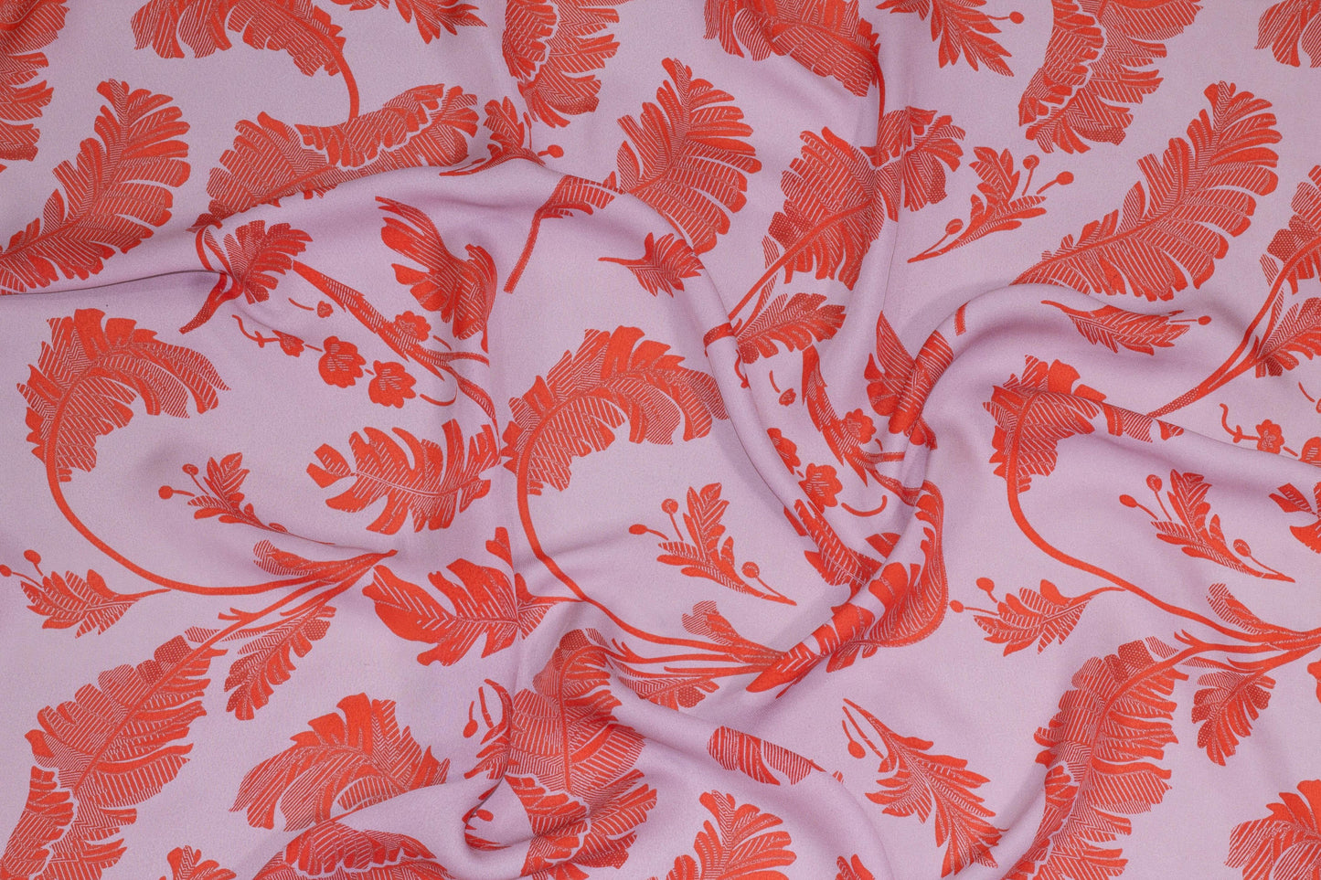 Purple and Orange Floral Silk Georgette - Prime Fabrics