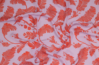 Purple and Orange Floral Silk Georgette - Prime Fabrics