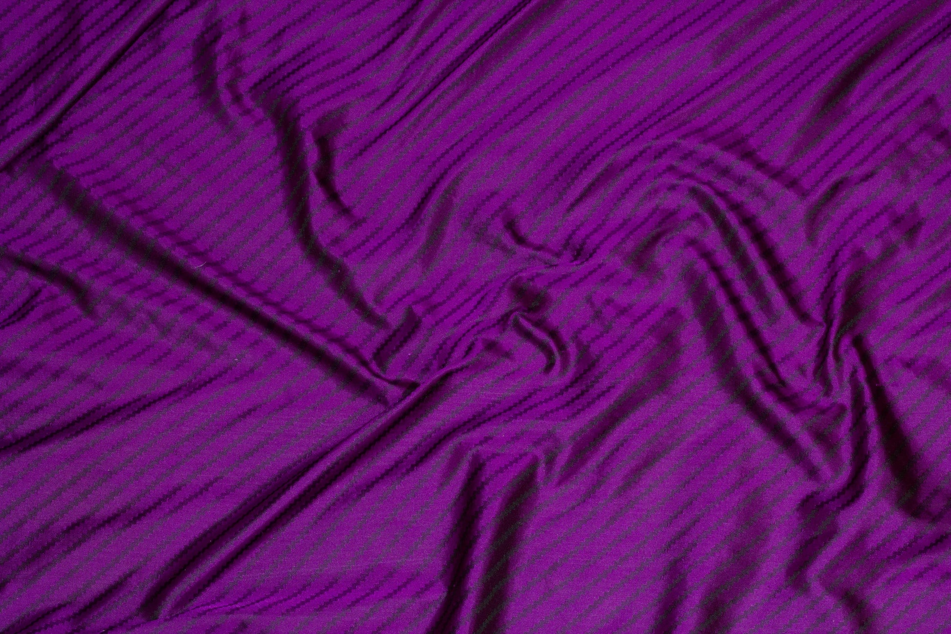 Purple Diagonal Striped Medium Weight Silk Taffeta - Prime Fabrics