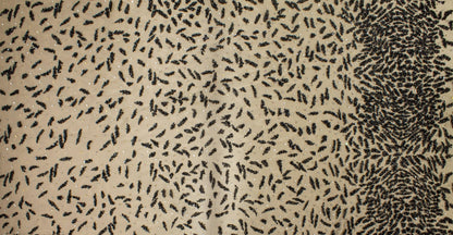 Hand Beaded and Sequined Mesh - Black and Beige - Prime Fabrics