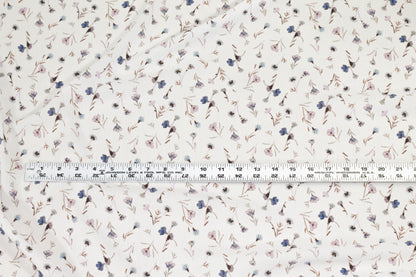 White Floral Textured Silk Georgette - Prime Fabrics