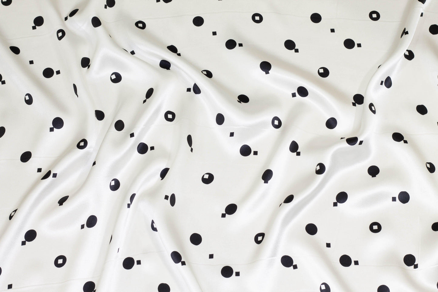 Black and White Silk Charmeuse - Prime Fabrics