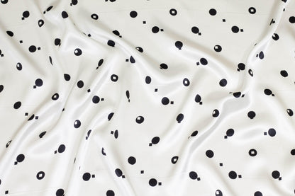 Black and White Silk Charmeuse - Prime Fabrics