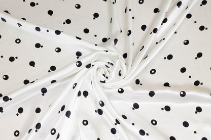 Black and White Silk Charmeuse - Prime Fabrics