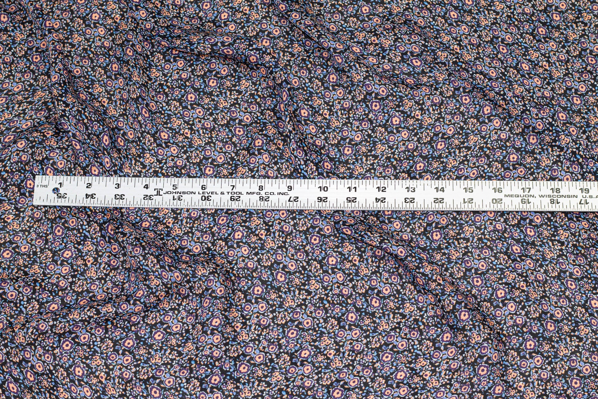 Purple and Peach Ditsy Floral Silk Georgette - Prime Fabrics
