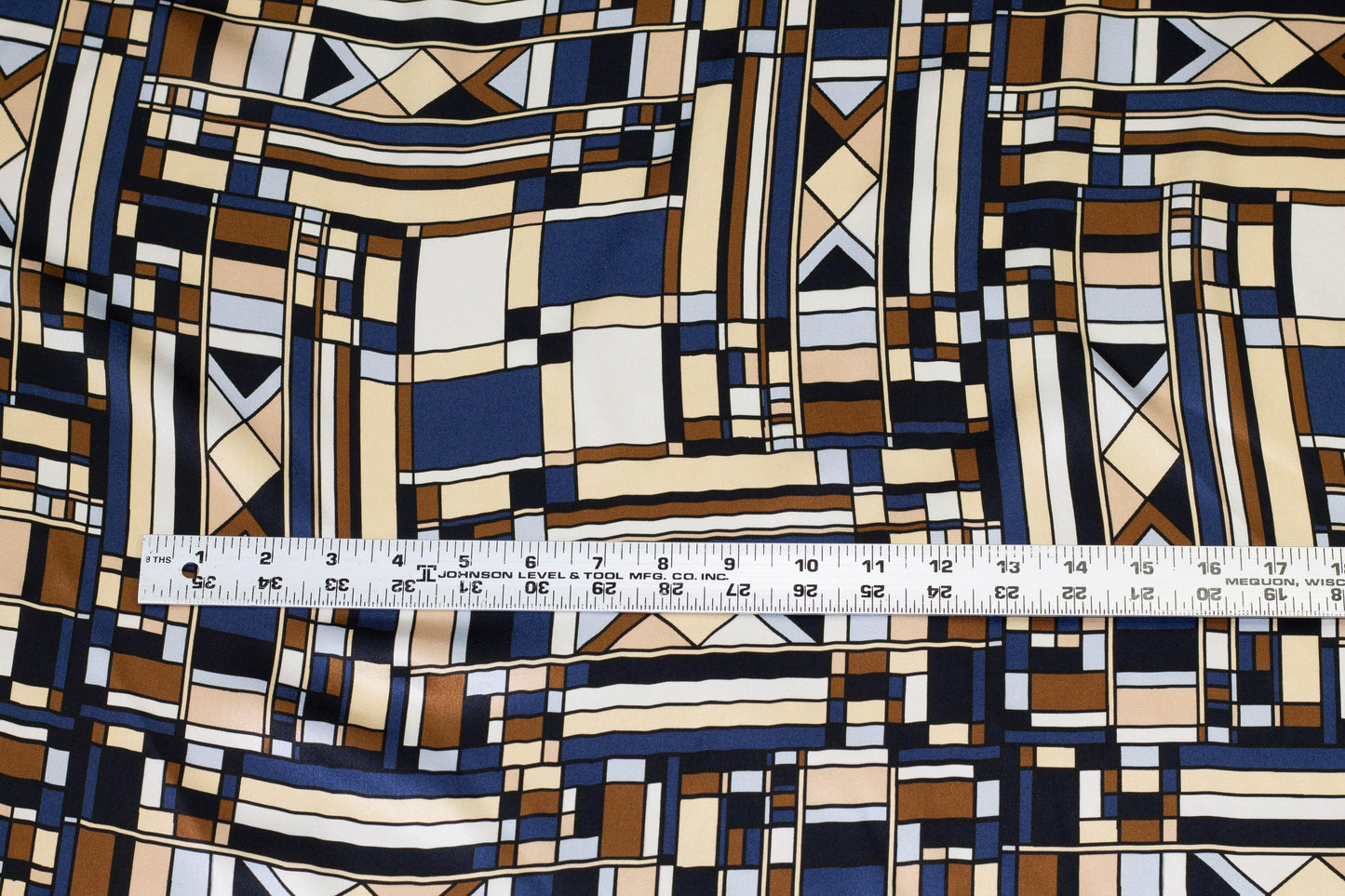 Geometric Italian Silk Charmeuse - Prime Fabrics