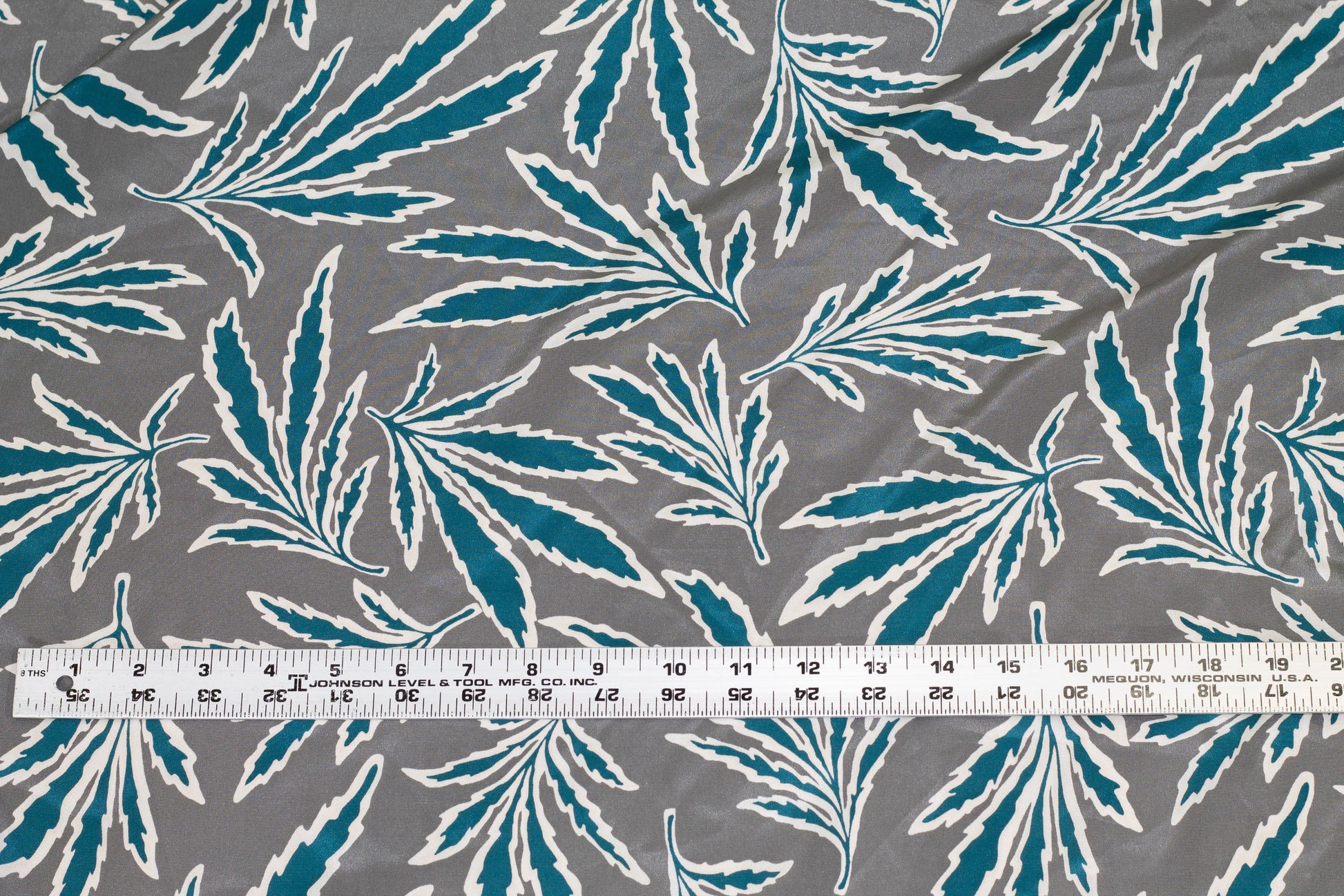 Gray and Blue Floral Crepe De Chine Silk - Prime Fabrics