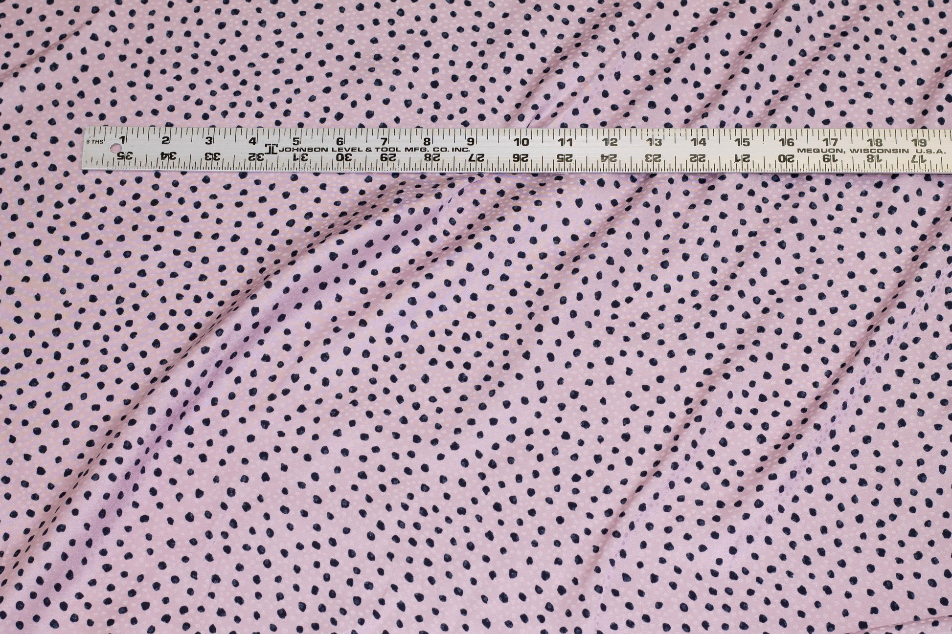 Pink and Black Polka Dot Silk Charmeuse - Prime Fabrics