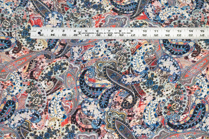 Multicolor Paisley Stretch Silk Georgette - Prime Fabrics
