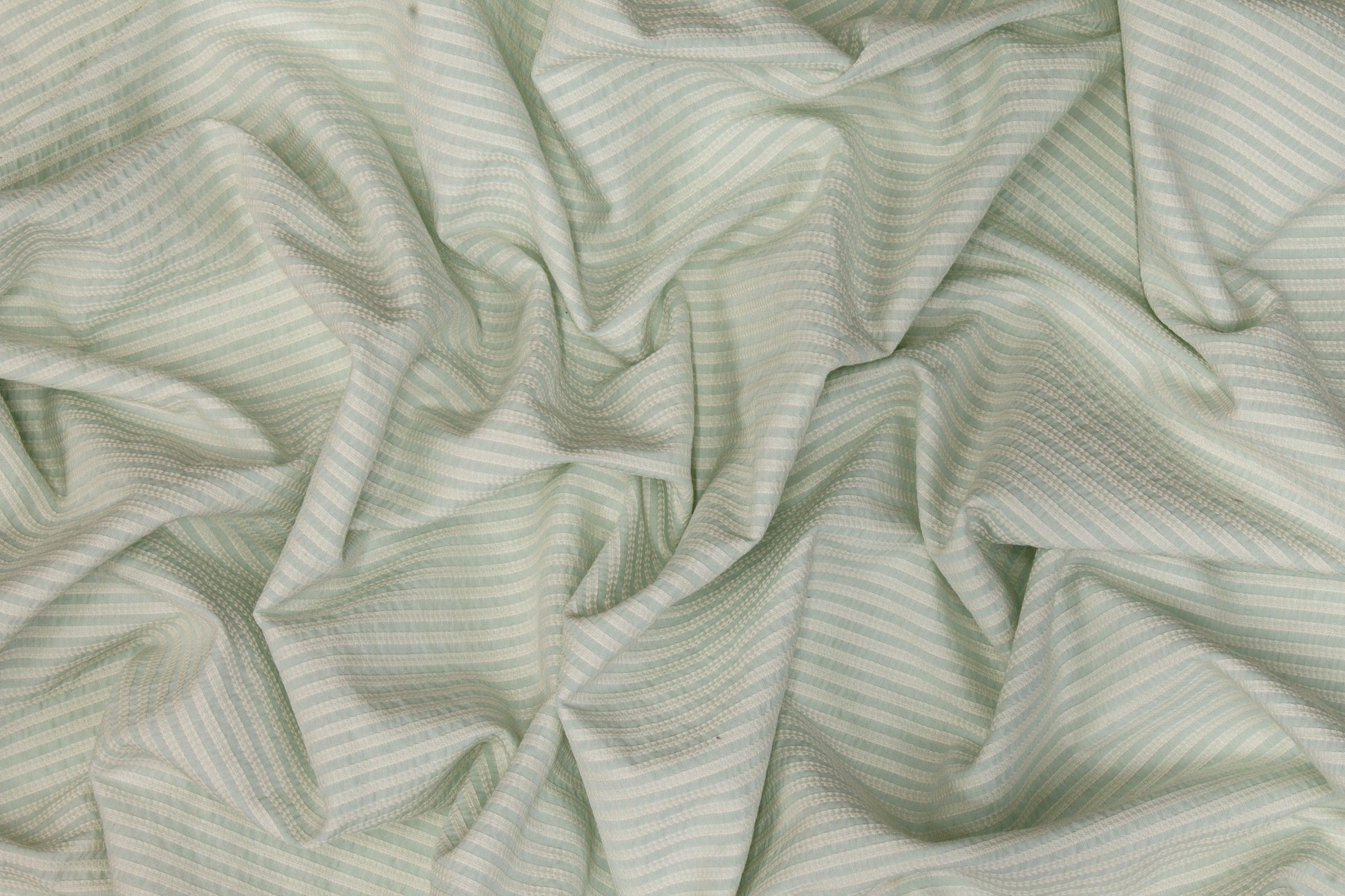 Striped Textured Cotton - Mint Green - Prime Fabrics