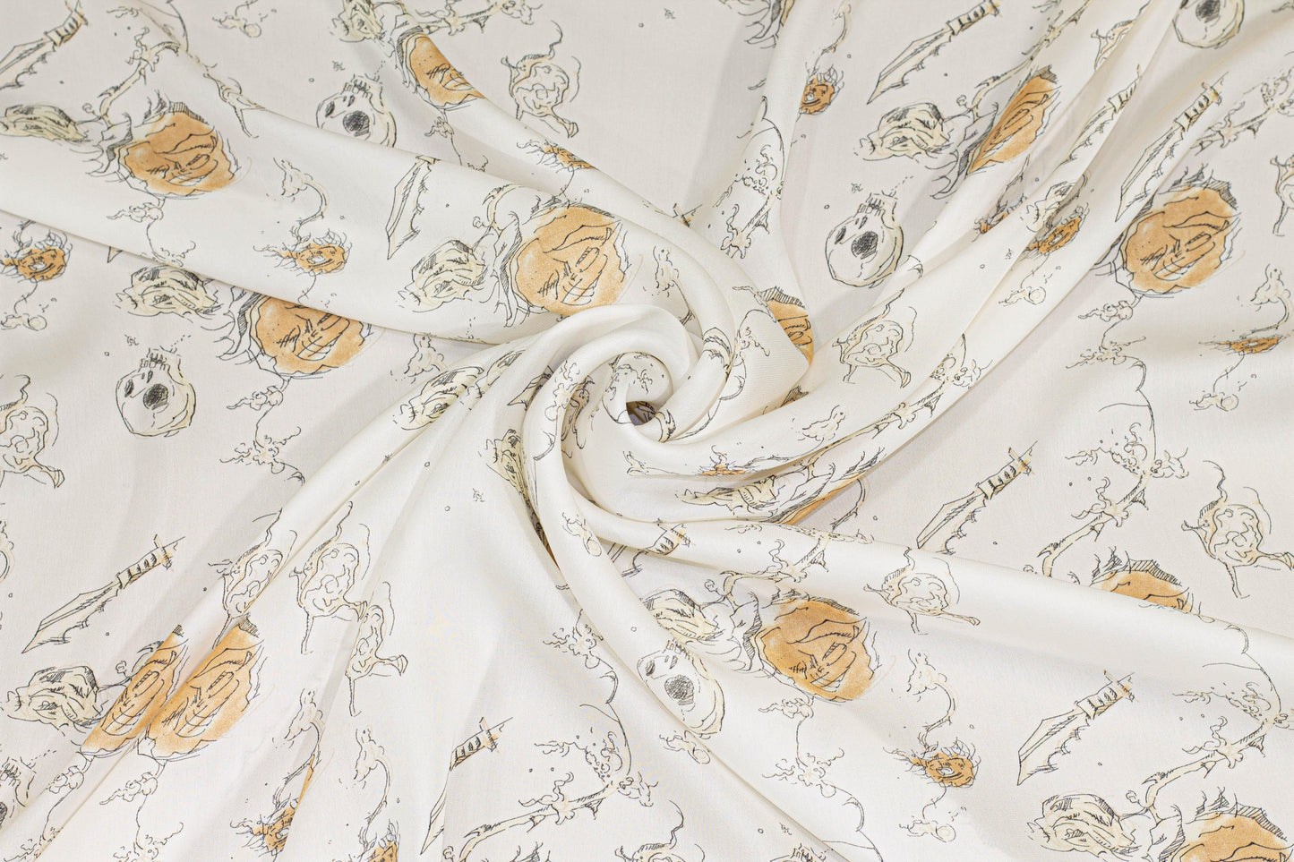Off-White Lightweight Italian Silk Crepe De Chine - Prime Fabrics