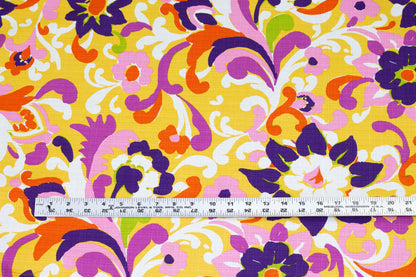 Multicolor Floral Italian Stretch Cotton and Linen Blend - Prime Fabrics