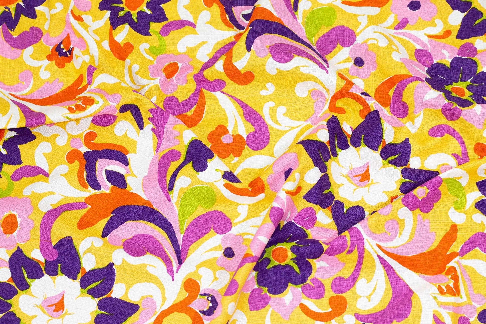Multicolor Floral Italian Stretch Cotton and Linen Blend - Prime Fabrics