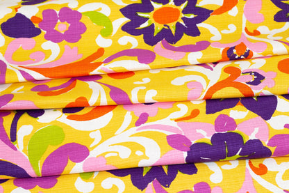 Multicolor Floral Italian Stretch Cotton and Linen Blend - Prime Fabrics