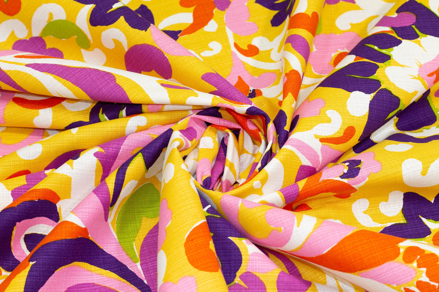 Multicolor Floral Italian Stretch Cotton and Linen Blend - Prime Fabrics