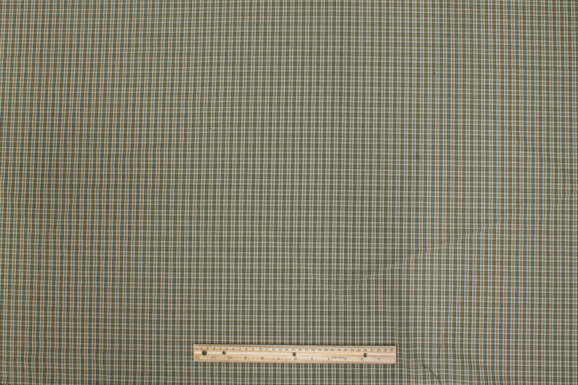 Checked Cotton Shirting - Khaki Green - Prime Fabrics