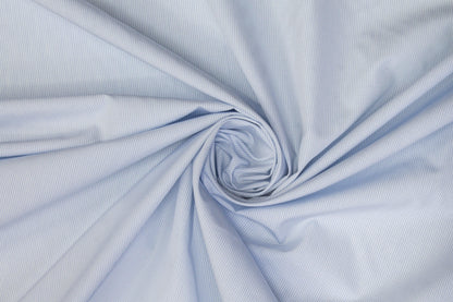 Mini Check Cotton Shirting - Light Blue - Prime Fabrics