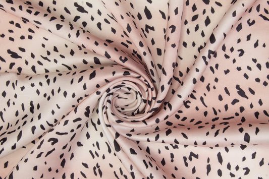 Tie-Dye Animal Print Viscose Satin- Pink - Prime Fabrics