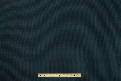 Textured Houndstooth Stretch Silk Crepe - Dark Teal - Prime Fabrics