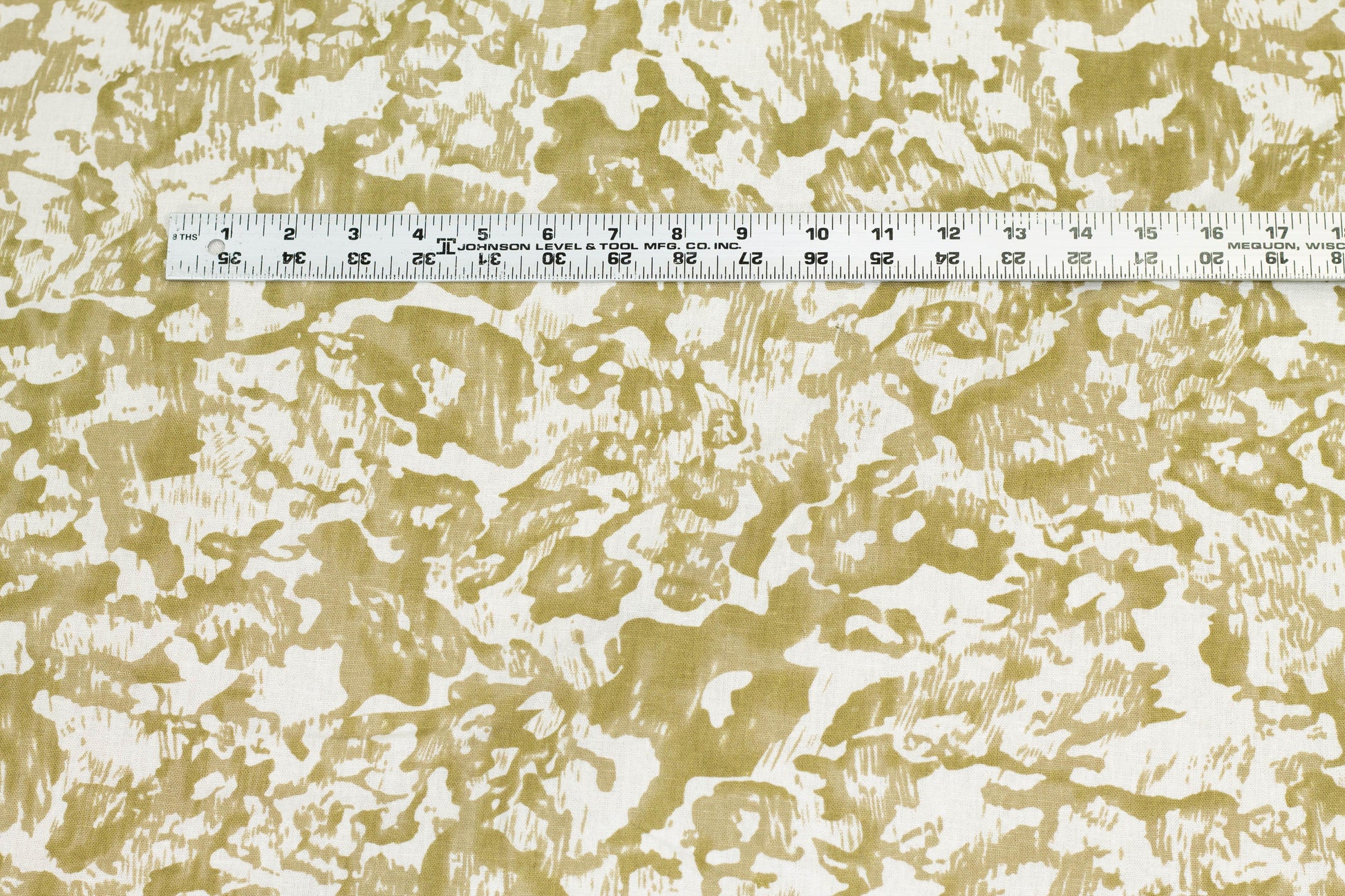 Olive and Off White Abstract Cotton and Linen Blend - Prime Fabrics