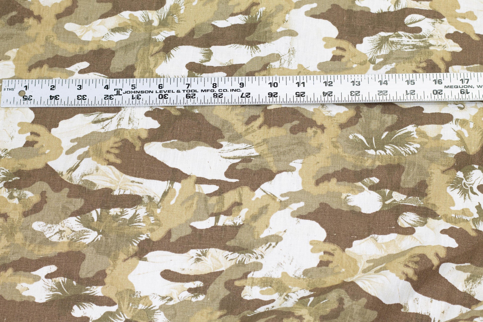 Green and Brown Camouflage Linen - Prime Fabrics