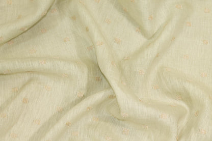 Khaki Embroidered Italian Linen - Prime Fabrics