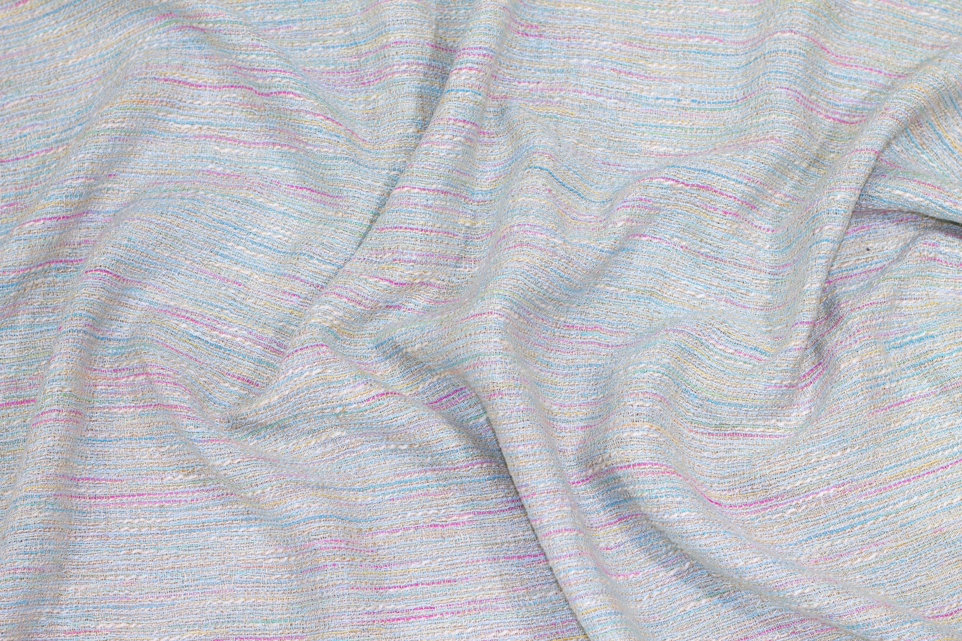 Multicolor Blue Tone Italian Cotton and Linen Blend - Prime Fabrics