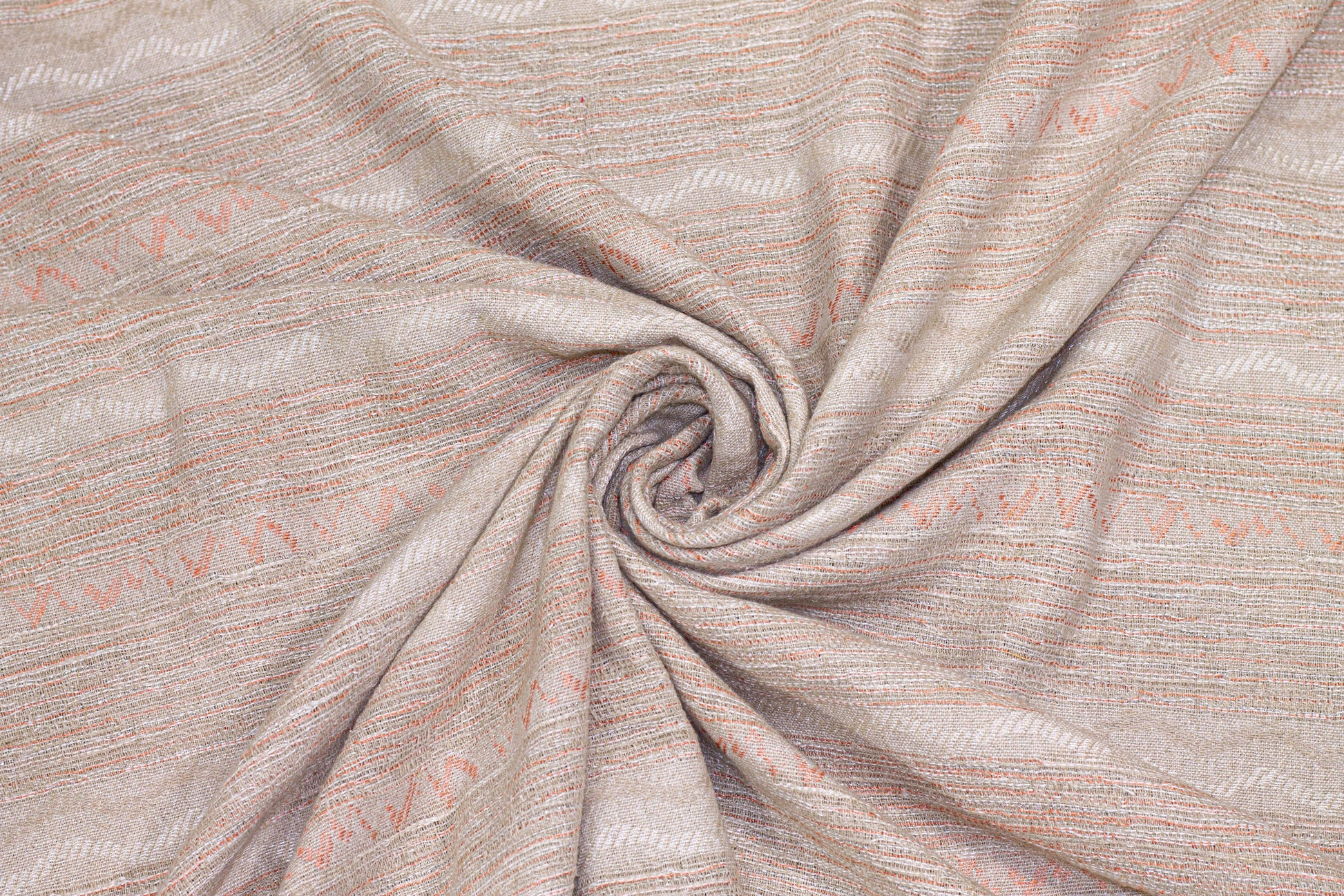 Pink and Off White Italian Cotton and Linen Blend - Prime Fabrics