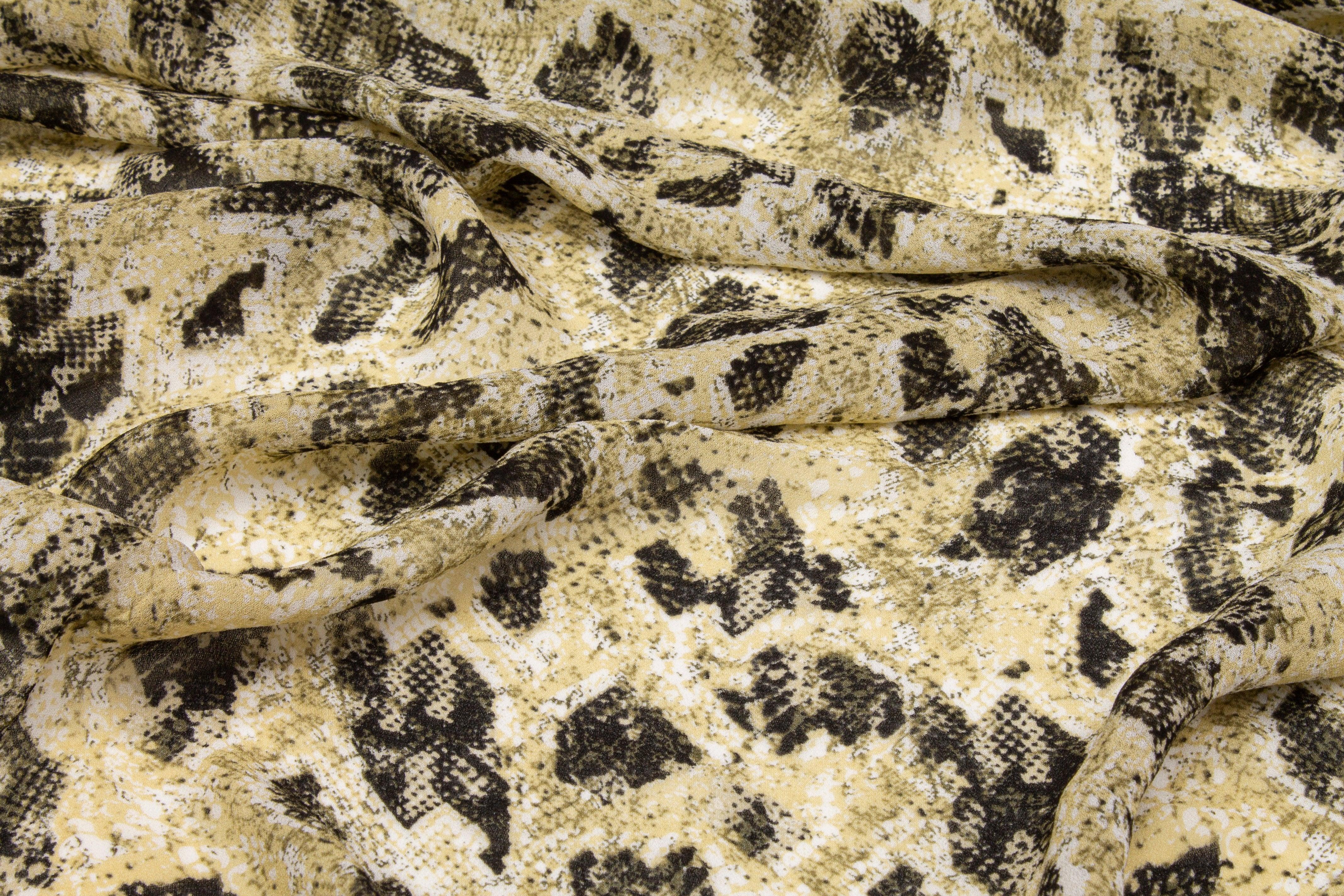 Snake Skin Printed Viscose Georgette - Prime Fabrics