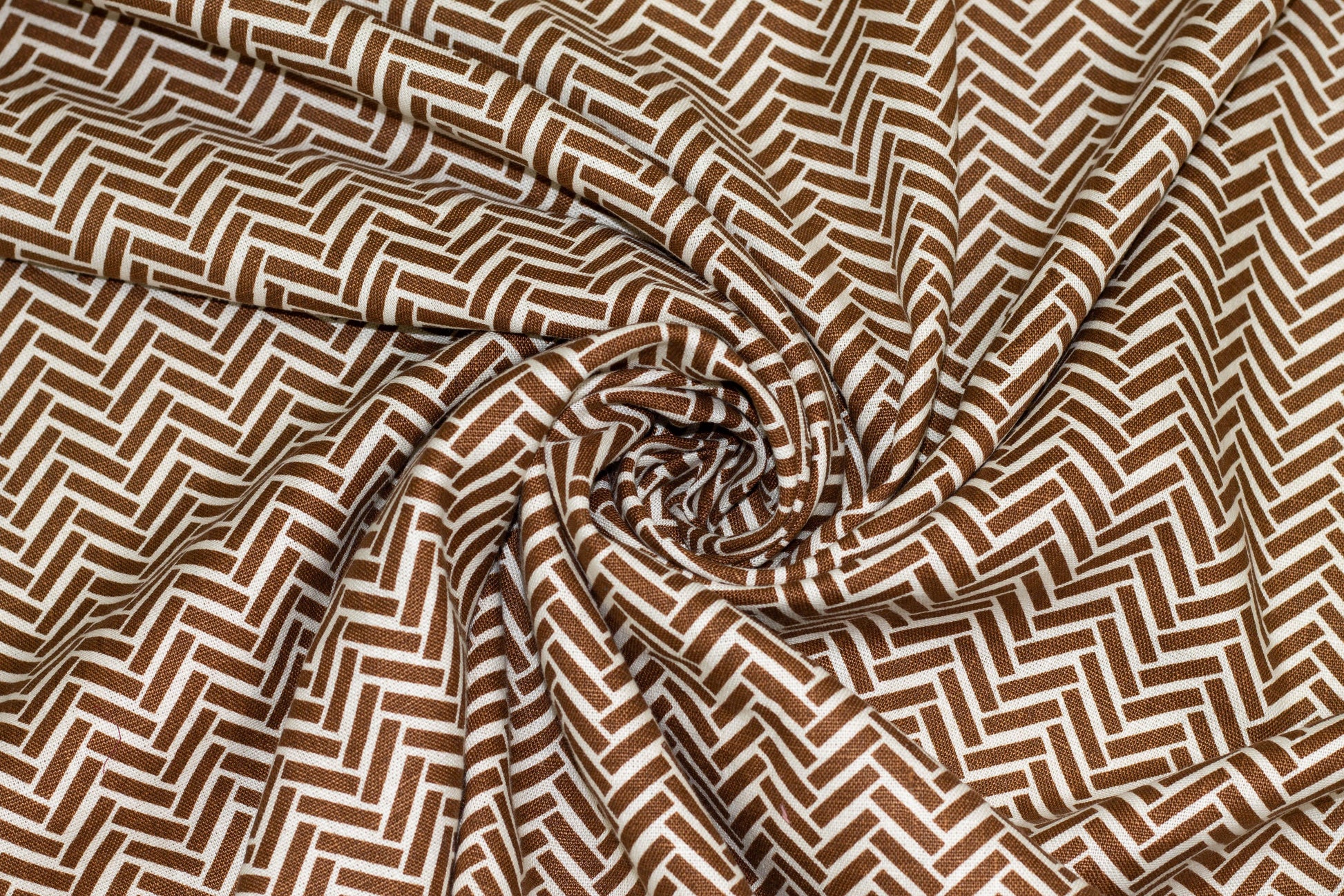 Brown and White Linen - Prime Fabrics