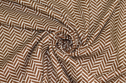 Brown and White Linen - Prime Fabrics