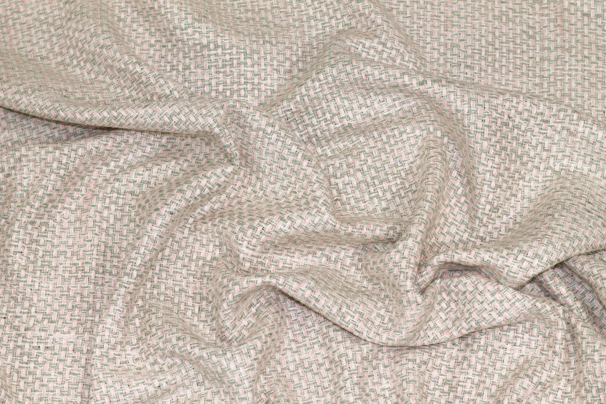 Green and Pink Textured Silk and Linen Blend - Prime Fabrics