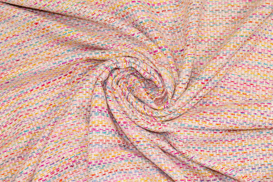 Multicolor Textured Silk and Linen Blend - Prime Fabrics