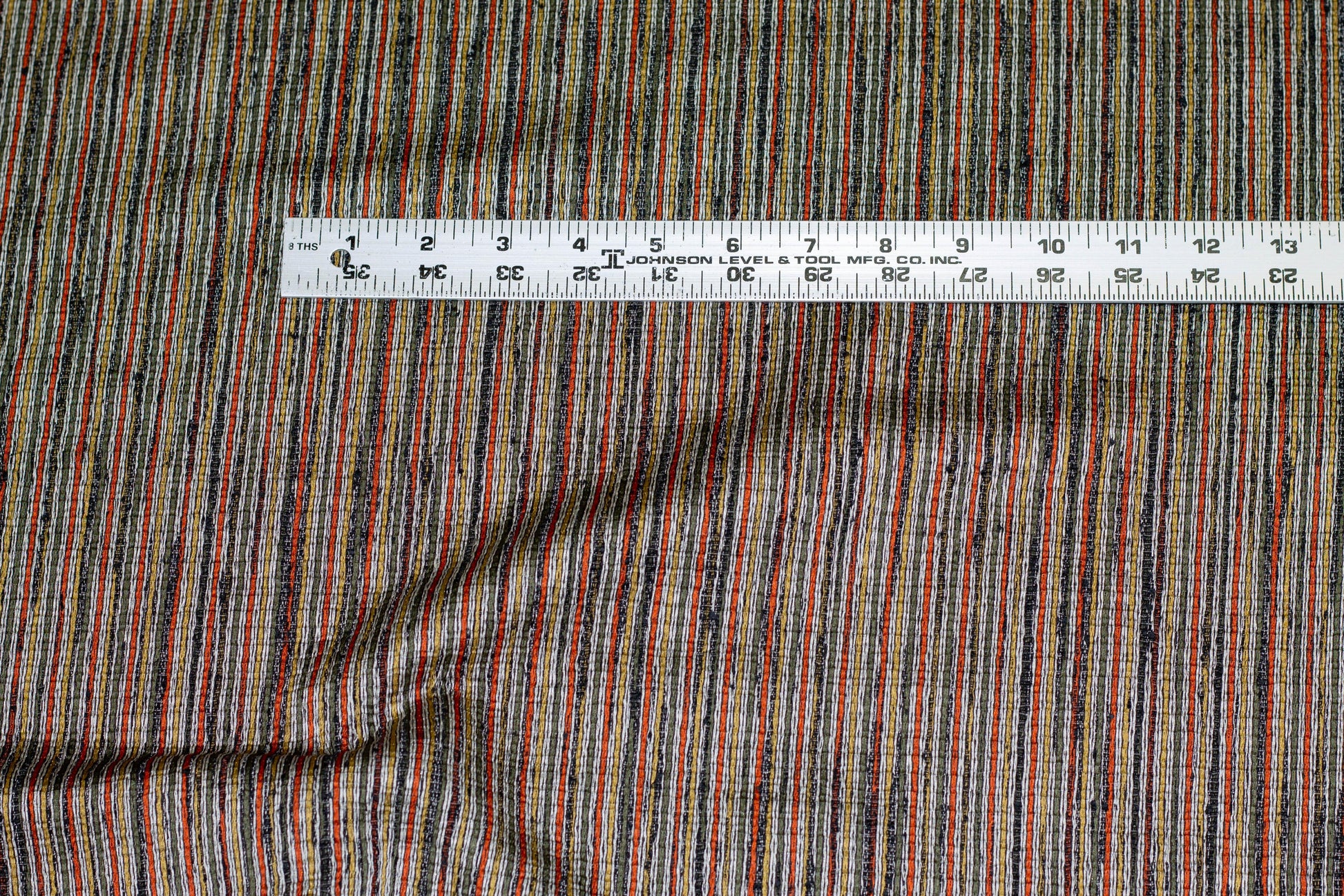 Multicolor Dark Tone Striped Silk and Linen Blend - Prime Fabrics