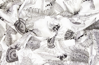 Sunflower Cotton Sateen - Black and White - Prime Fabrics