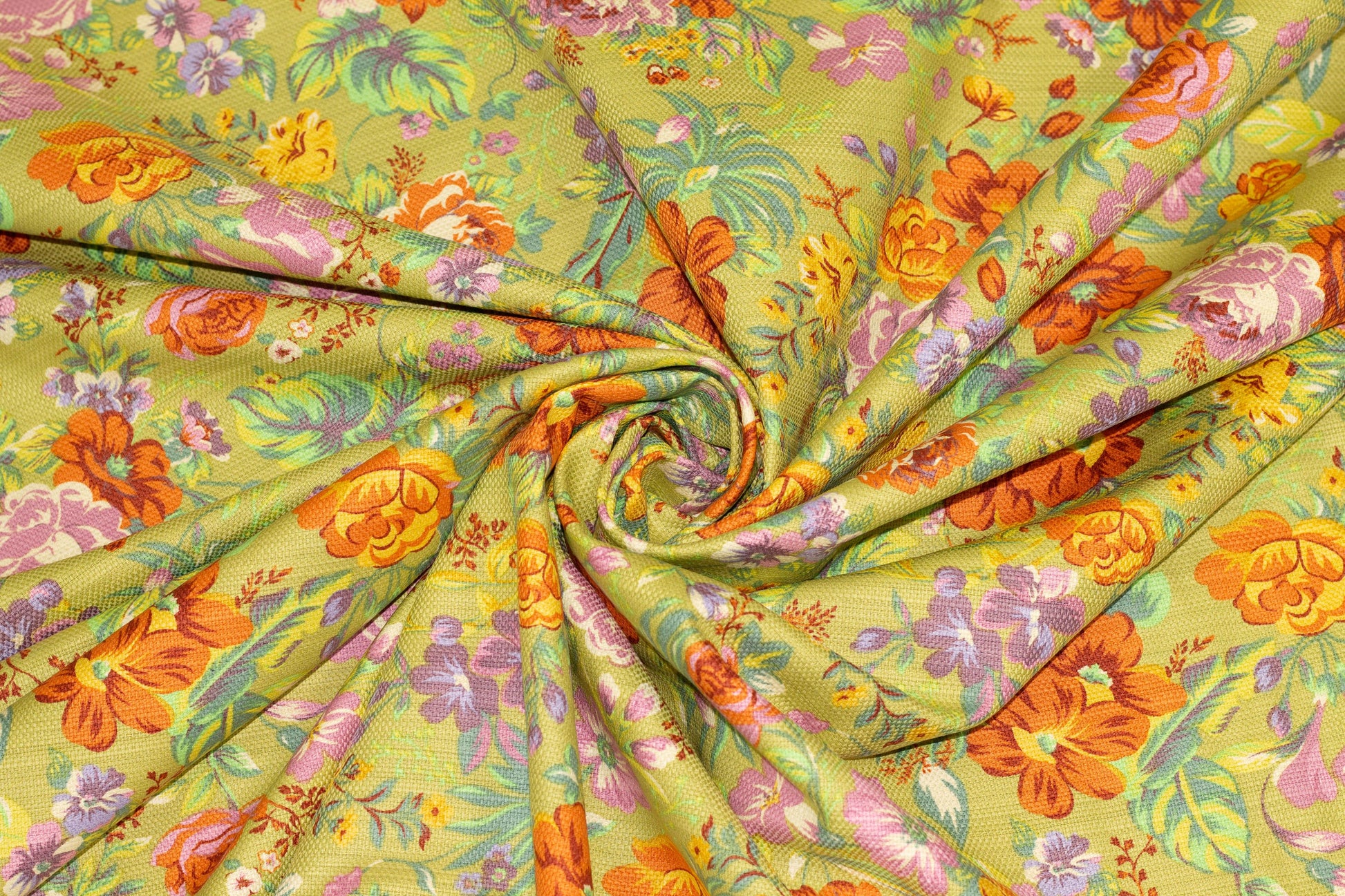 Multicolor Floral Cotton and Linen Blend Pique - Prime Fabrics