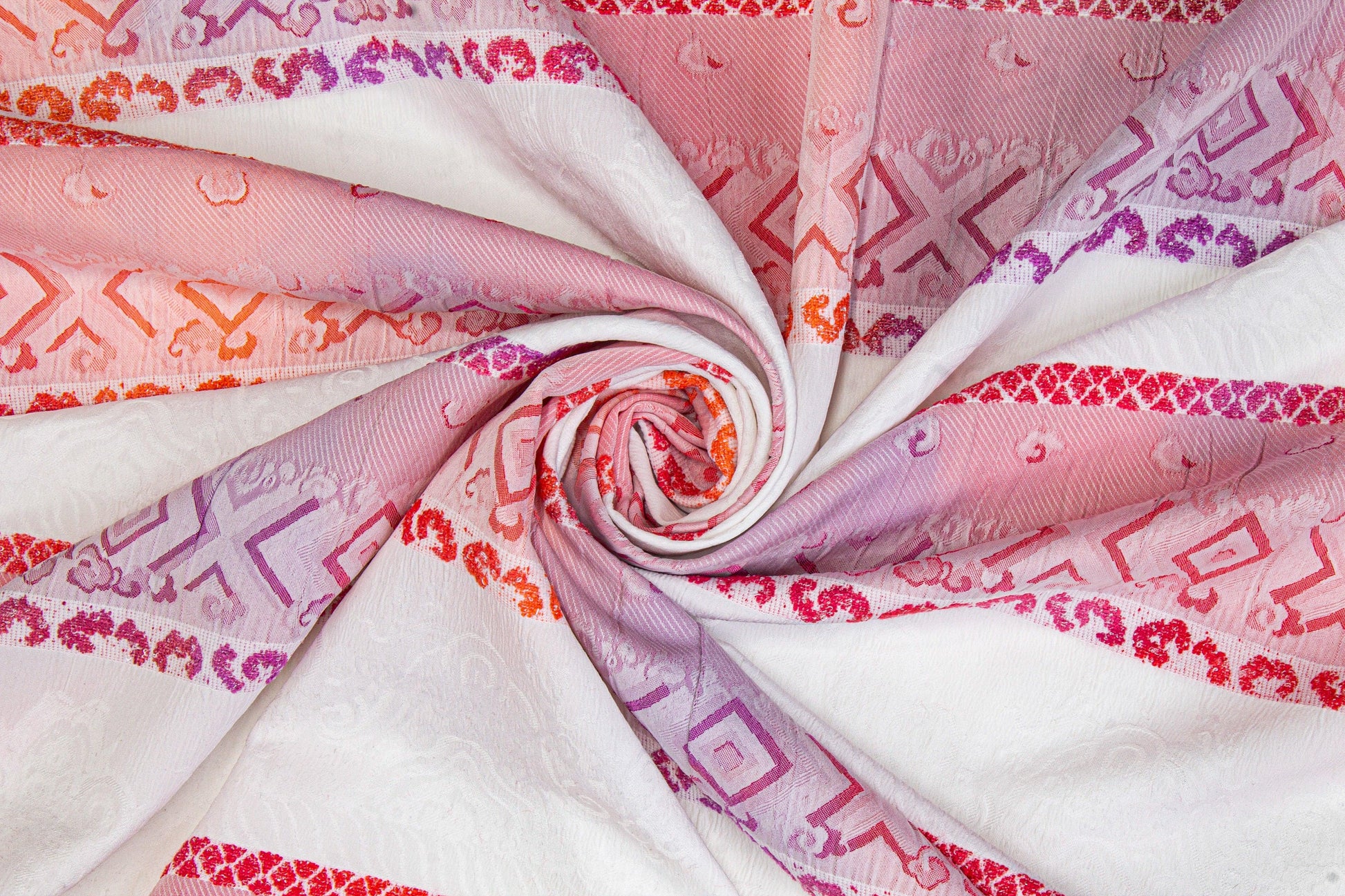 Embroidered Jacquard - Iridescent Pink, Purple, and White - Prime Fabrics