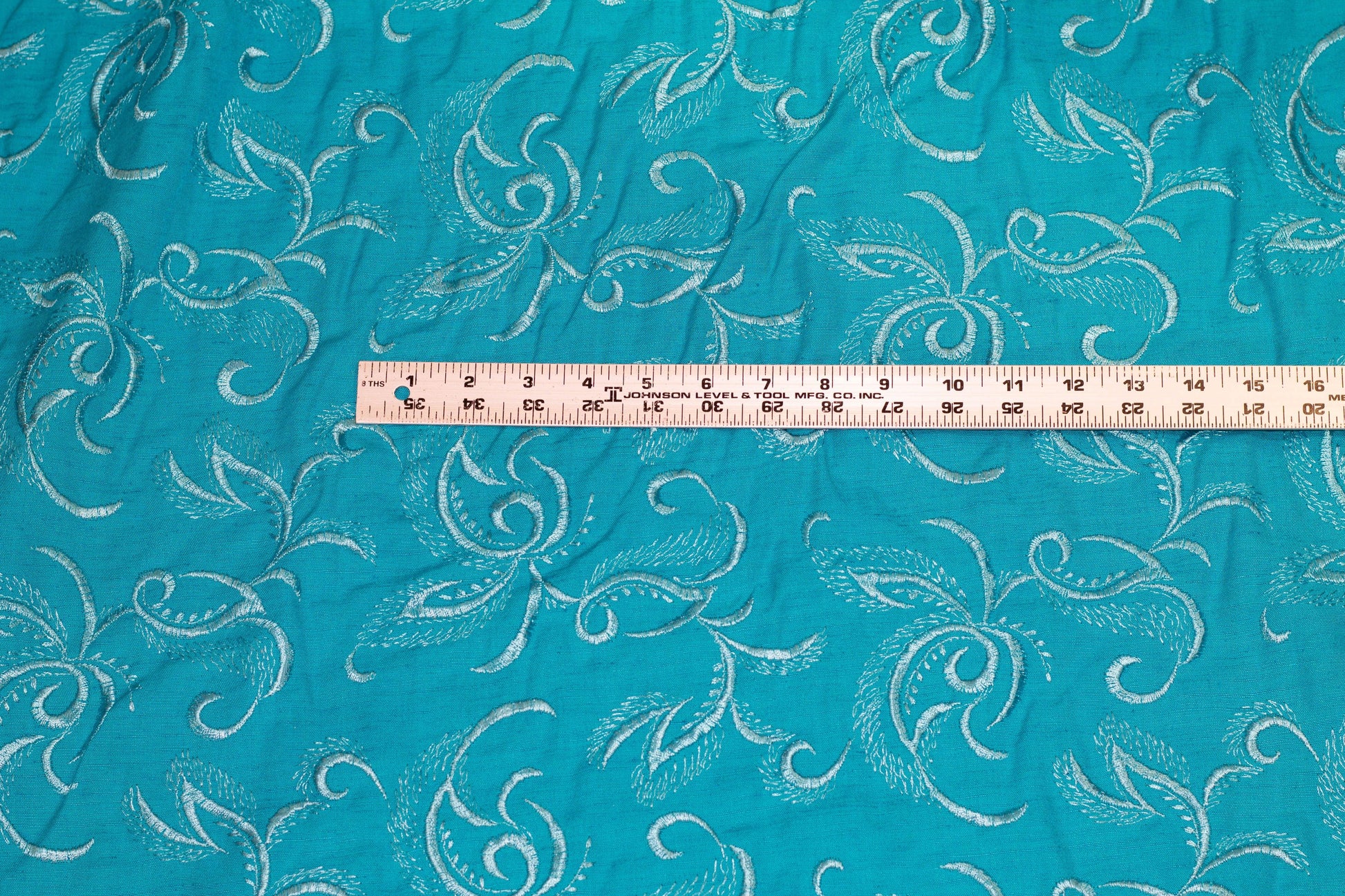 Blue Embroidered Linen - Prime Fabrics