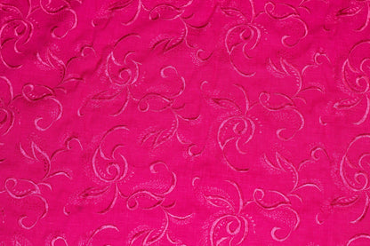 Magenta Embroidered Linen - Prime Fabrics