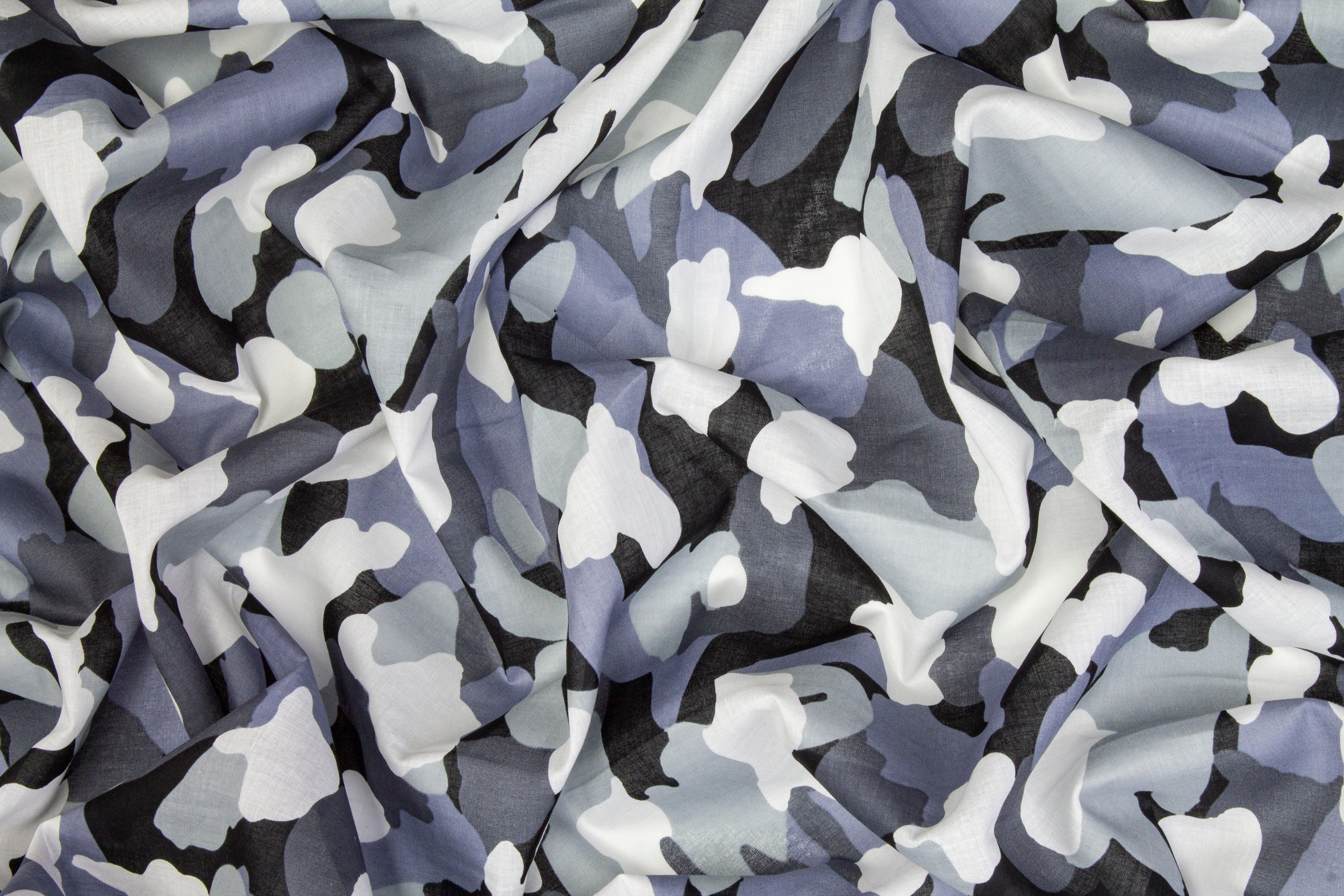 Camouflage Cotton Voile - Cool Gray - Prime Fabrics