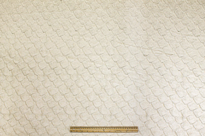 Fish Scale Metallic Brocade - Ivory and Silver - Prime Fabrics