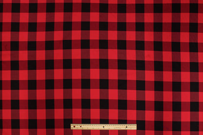 Buffalo Plaid Silk and Cotton Twill - Red and Black - Prime Fabrics