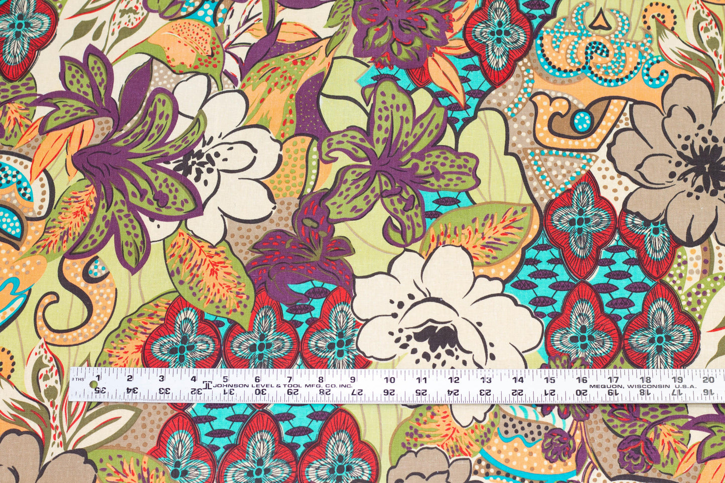 Multicolor Floral Linen and Cotton Blend - Prime Fabrics