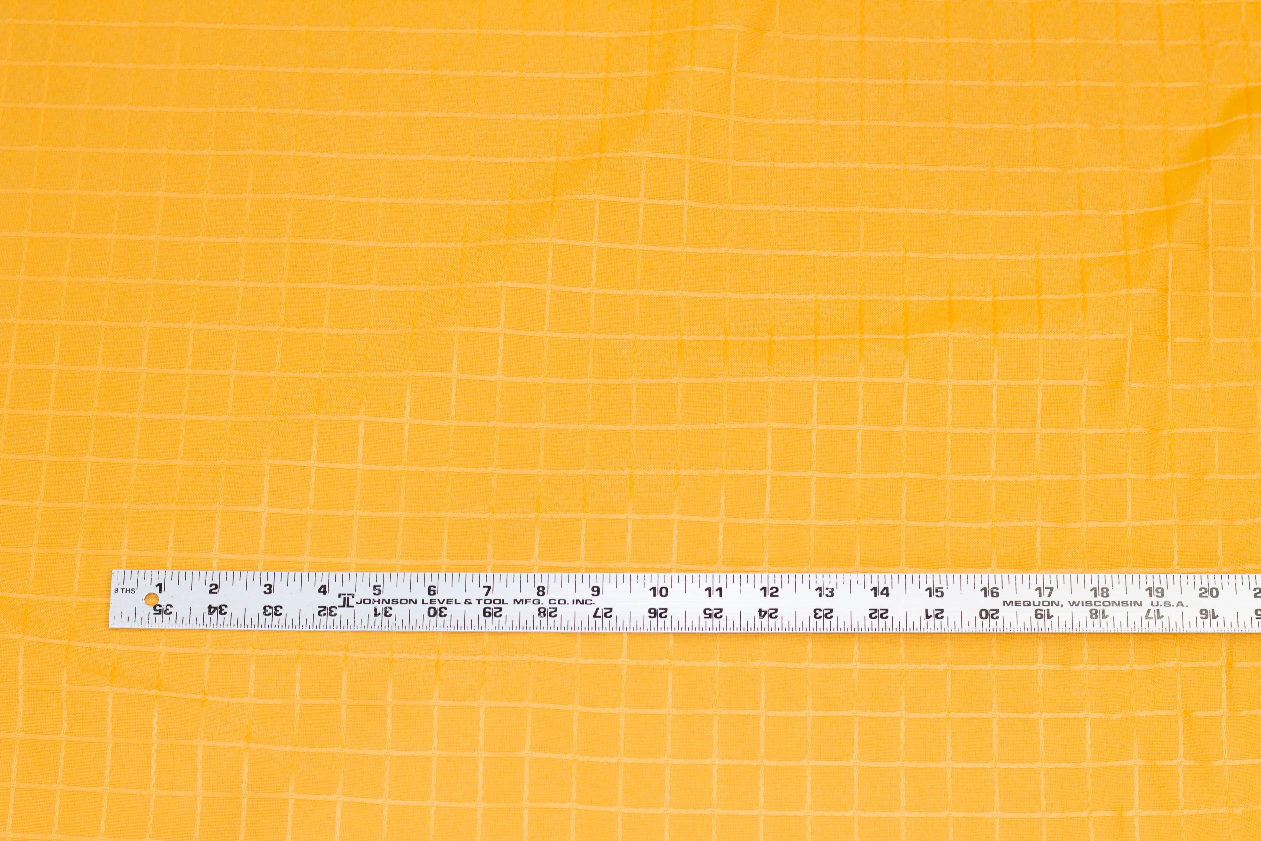 Yellow Windowpane Cotton and Linen Brocade - Prime Fabrics