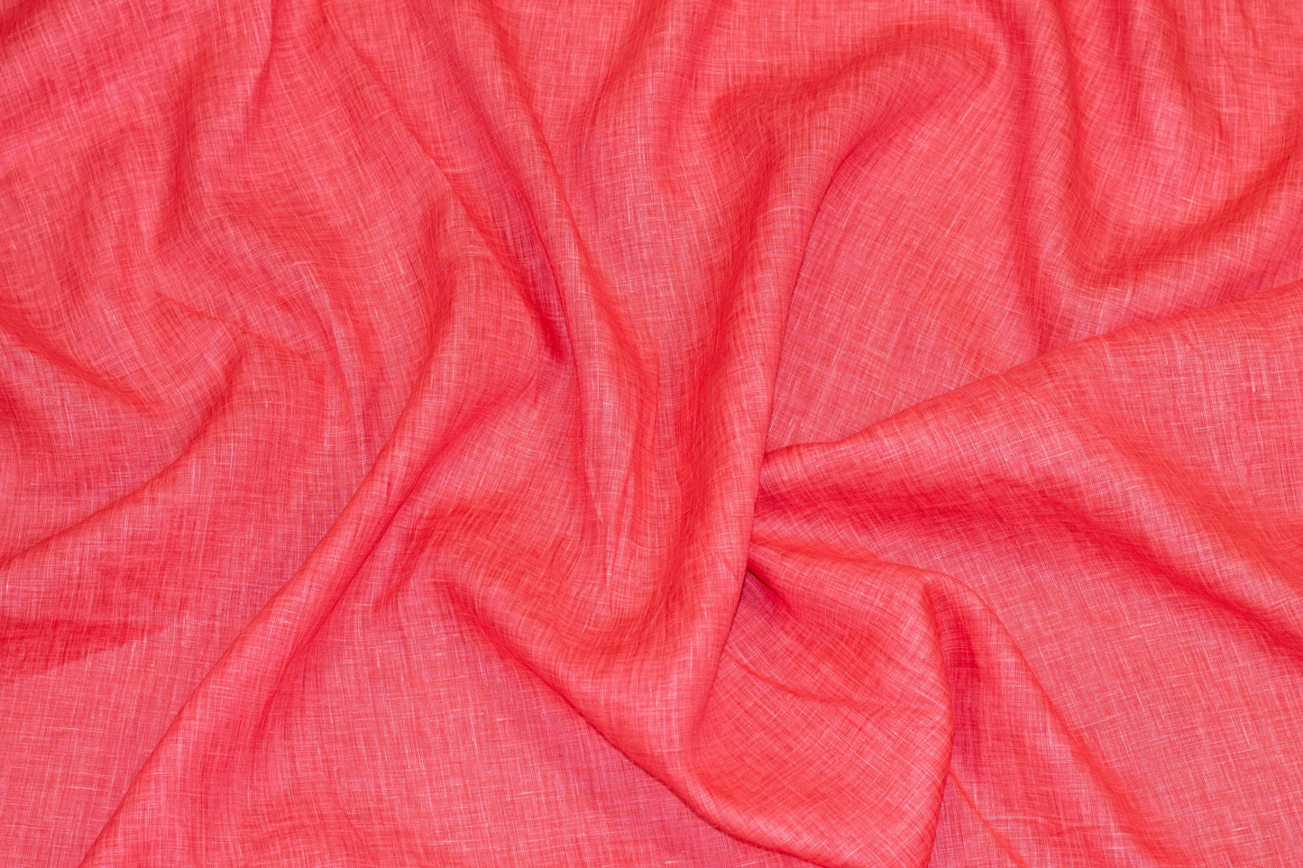 Coral Red Solid Italian Linen - Prime Fabrics
