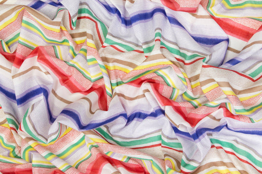 Striped Cotton Voile - Multicolor - Prime Fabrics