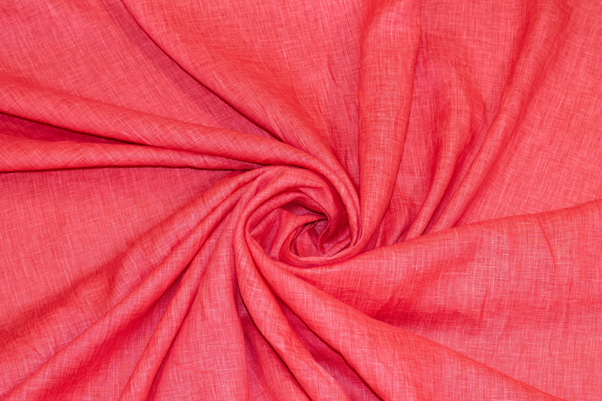 Coral Red Solid Italian Linen - Prime Fabrics
