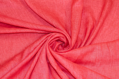 Coral Red Solid Italian Linen - Prime Fabrics