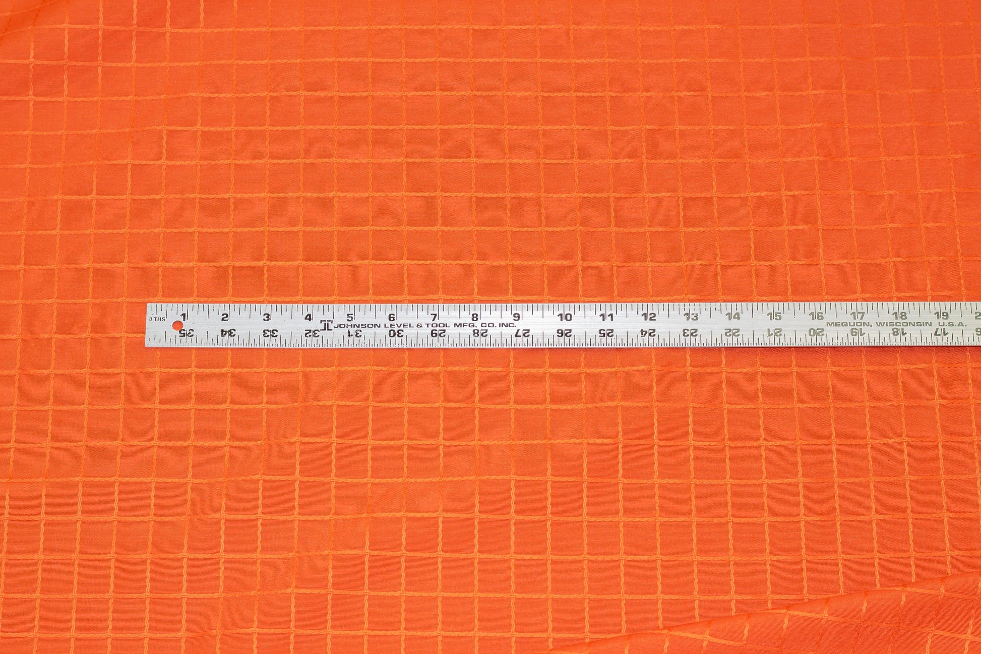 Orange Windowpane Cotton and Linen Brocade - Prime Fabrics